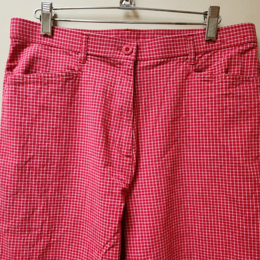 Gingham Northern Reflections vintage cotton pants / red grid print / 12 - Picture 4 of 7